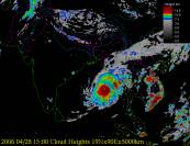 Tropical Cyclone Mala in the Cloud Height Channel, from FY-2